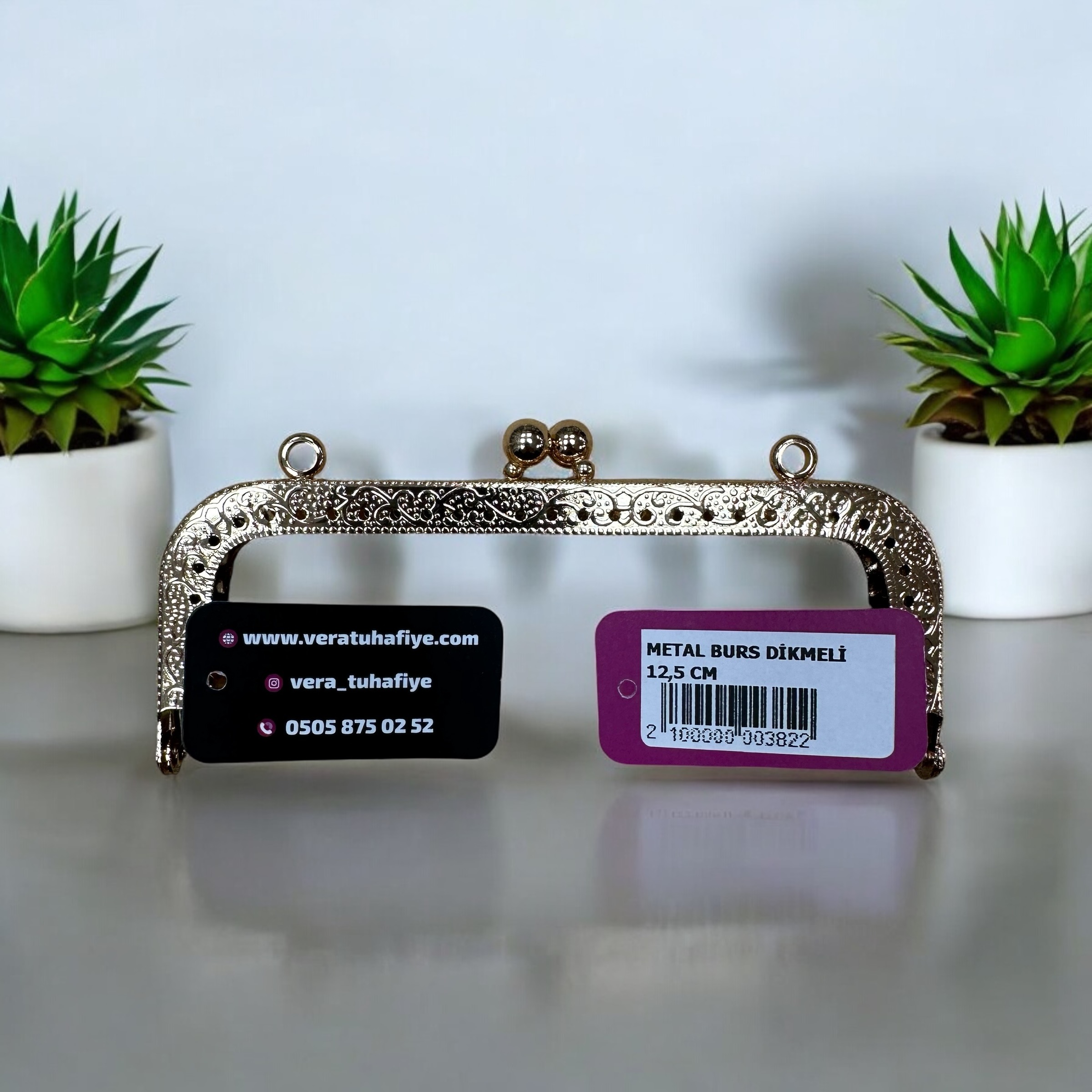 12.5 CM DİKMELİ BURS GOLD